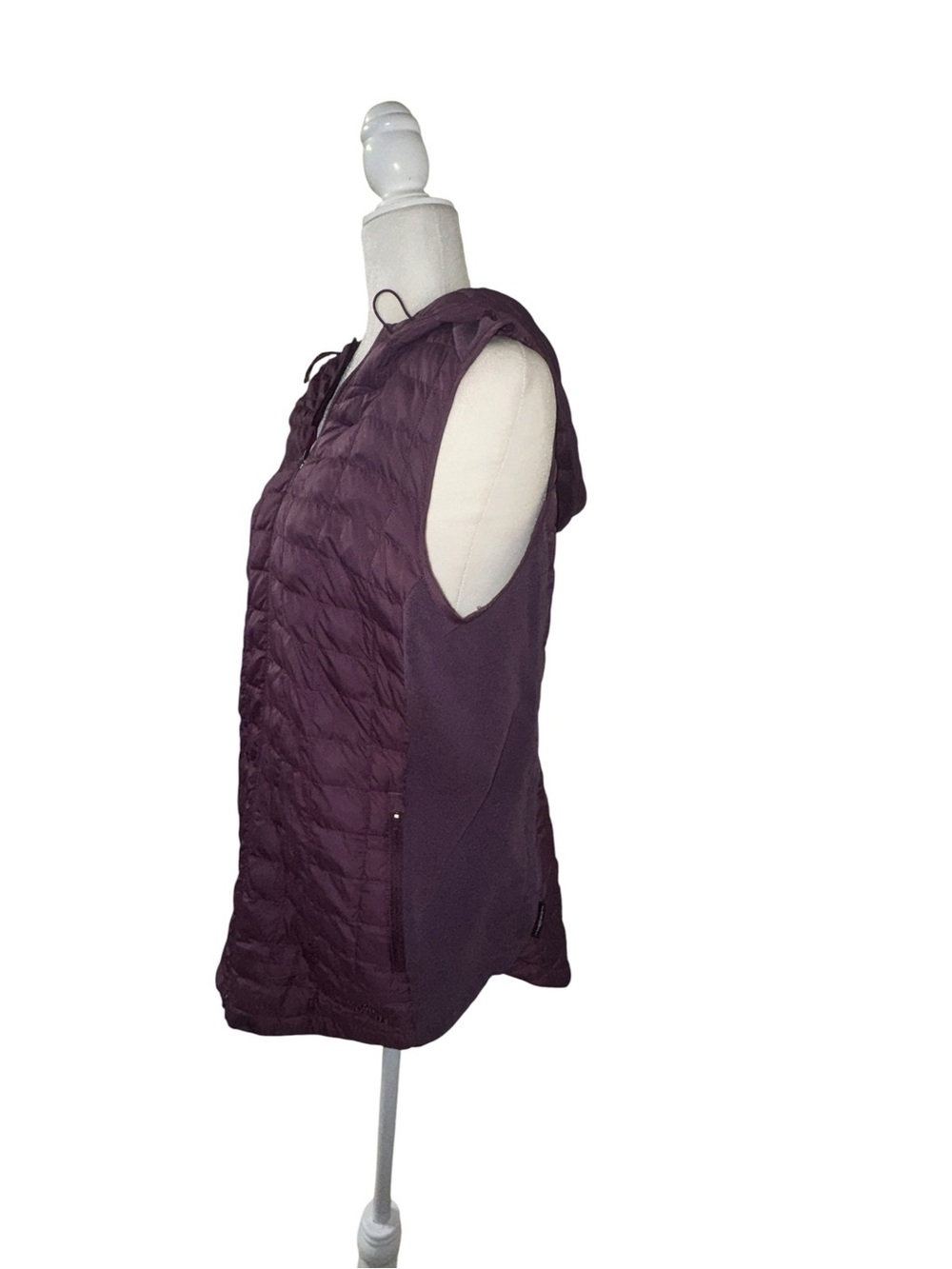 The North Face Womens Hooded Thermoball Vest Knit Quilted Puffer Purple XL - Picture 6 of 8